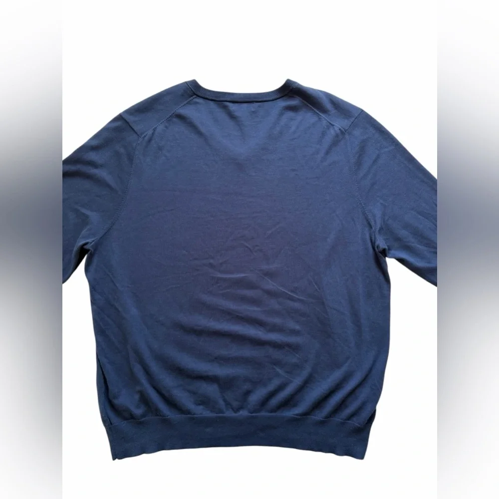 Brooks Brothers V Neck Sweater Mens XXL Navy Lightweight Pullover Supima Cotton